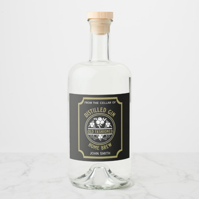 Custom Gin Bottle Liquor Bottle Label (Front)