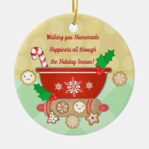 Custom Gingerbread Christmas Cookies Ceramic Ornament