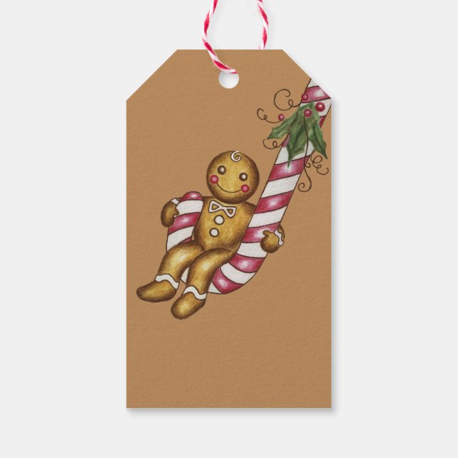 Custom Gingerbread Christmas Cookies Gift Tag (Back)
