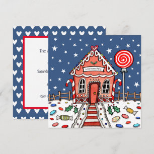 Custom Gingerbread House Christmas Invitation