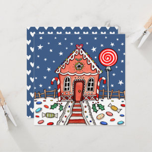 Custom Gingerbread House Christmas Invitation