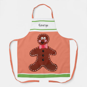 Custom Gingerbread Man Christmas Apron