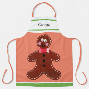 Custom Gingerbread Man Christmas Apron
