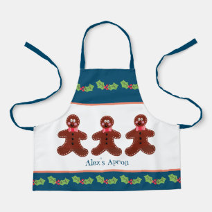 Custom Gingerbread Man Christmas Apron