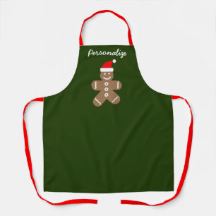 Custom gingerbread man Christmas kitchen cooking Apron