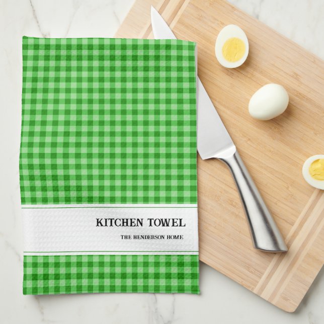 Custom Gingham Kitchen Towel (Quarter Fold)