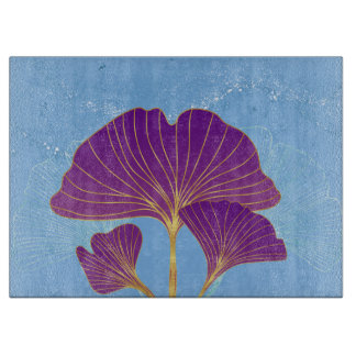 Custom Ginkgo Leaf Glass Cutting Board