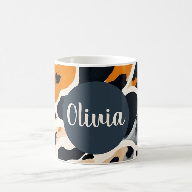 Custom Giraffe Animal Print Coffee Mug (Center)