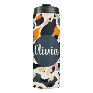 Custom Giraffe Animal Print Thermal Tumbler