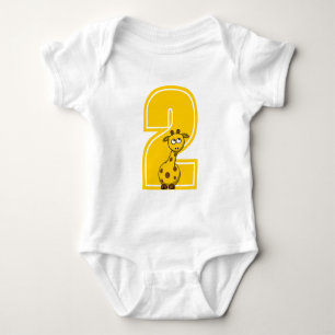 Custom Giraffe Number Baby Bodysuit