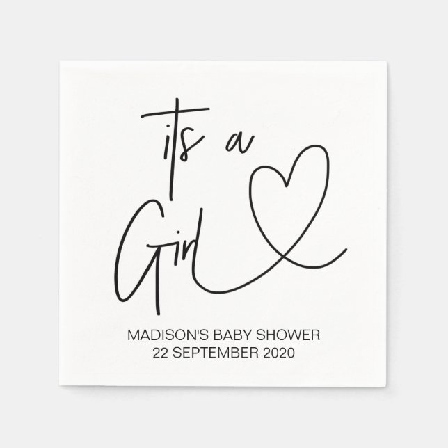 Custom Girl Baby Shower Napkin Sets (Front)