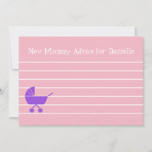 Custom Girl Baby Shower New Mummy Advice Cards