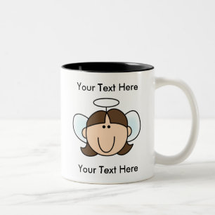 Custom Girl Brown Angel Mug - Customisable