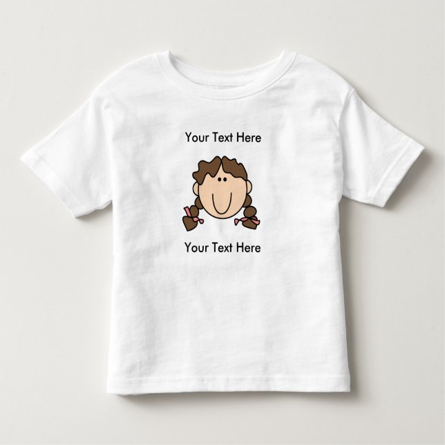 Custom Girl Brown Braids T-Shirt (Front)