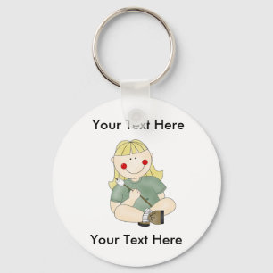 Custom Girl Camping Keychain
