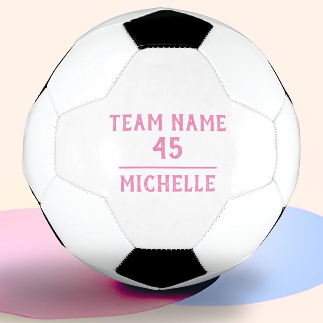 Custom Girl Soccer Ball with Team Name Number (Creator Uploaded)