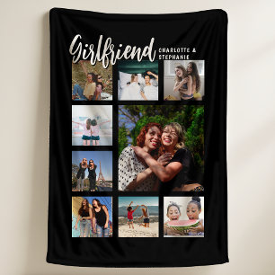 Custom Girlfriend Photo Collage Sherpa Blanket