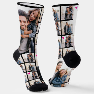 Custom Girlfriend Photo Pink Love Socks