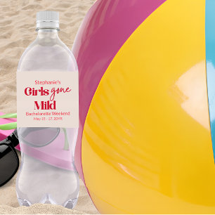 Custom Girls Gone Mild Bachelorette Beach Weekend Water Bottle Label