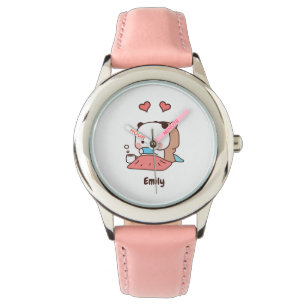 Custom Girls Name Pink, Cute Panda Bear Watch
