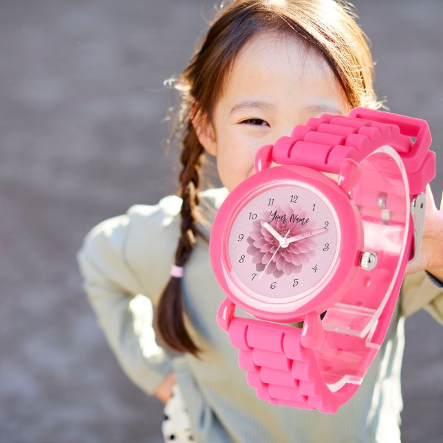 Custom Girls Name Pink Glitter Strap Kids Watch (Creator Uploaded)