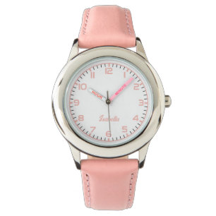 Custom Girls Name Pink Strap Watch