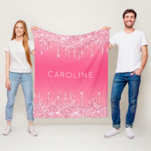 Custom Girl's Name Soft Pink Glitter Dripping