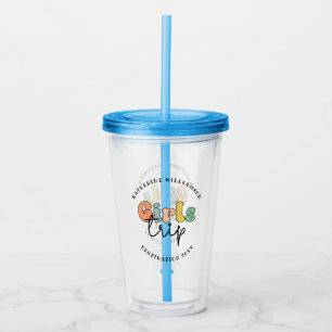 Custom Girls Trip   Cute Girls weekend vacation Acrylic Tumbler