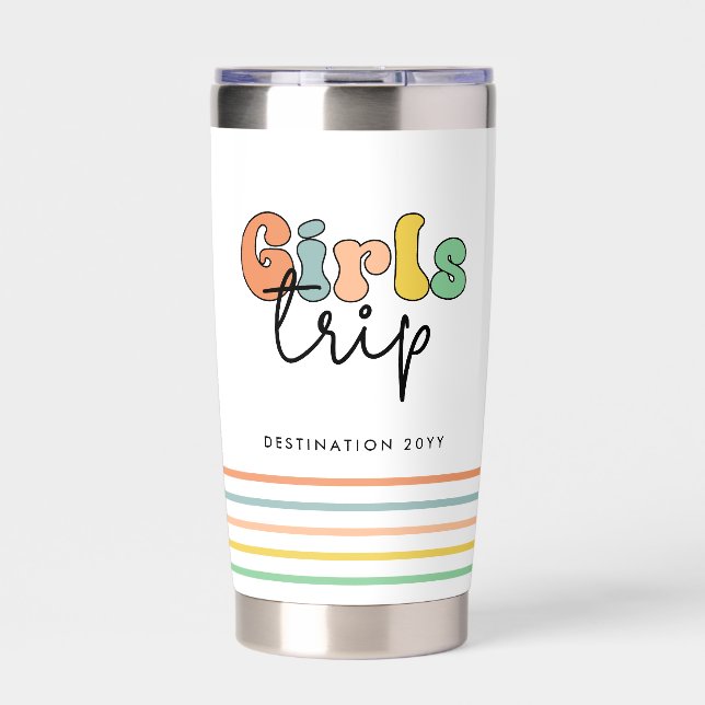 Custom Girls Trip | Cute Girls weekend vacation Insulated Tumbler (Front)