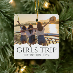 Custom Girls Trip   Girls weekend Photo Ceramic Ornament