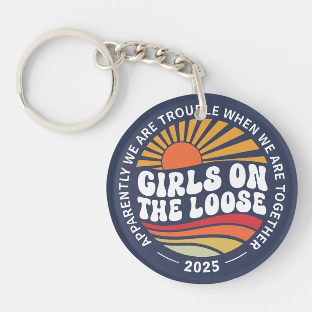 Custom Girls Trip Group Matching Summer Vacation Key Ring (Front)