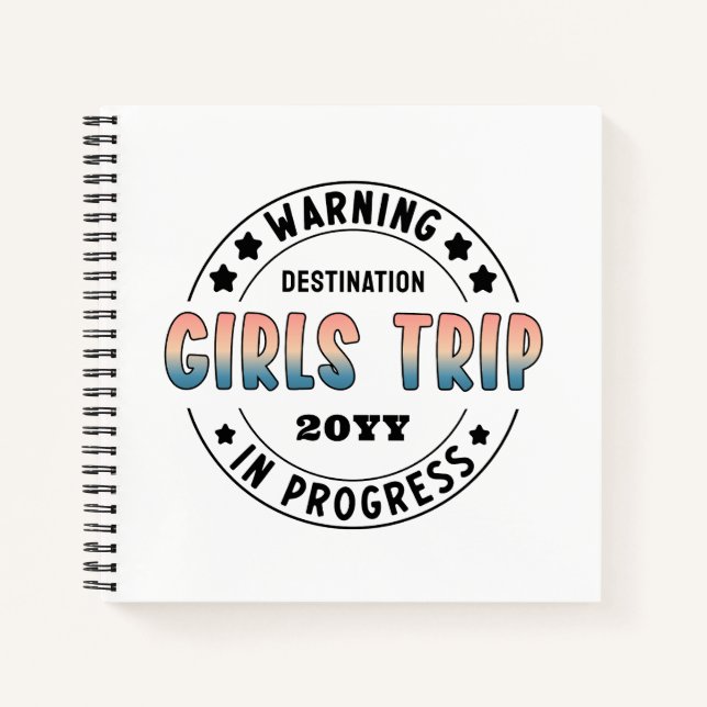 Custom Girls Trip in Progress Gradient Funny Notebook (Front)