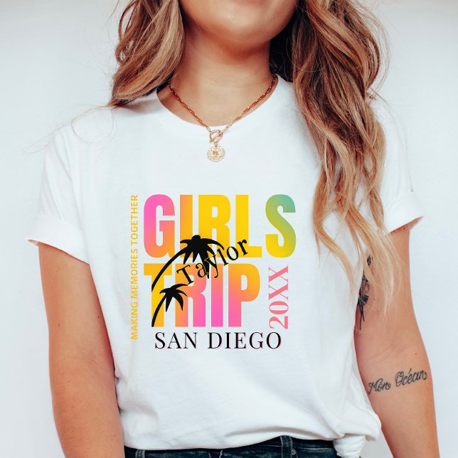 Custom Girls Trip with Name, City and Year; Summer T-Shirt (Creator Uploaded)