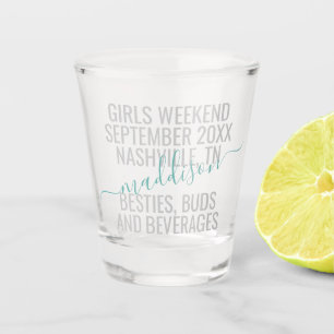 Custom Girls Weekend Friends Trip Personalised Shot Glass