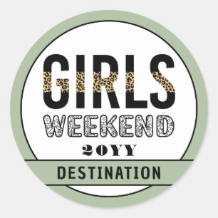 Custom Girls Weekend Girls Trip Vacation Classic Round Sticker
