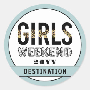 Custom Girls Weekend Girls Trip Vacation Classic Round Sticker