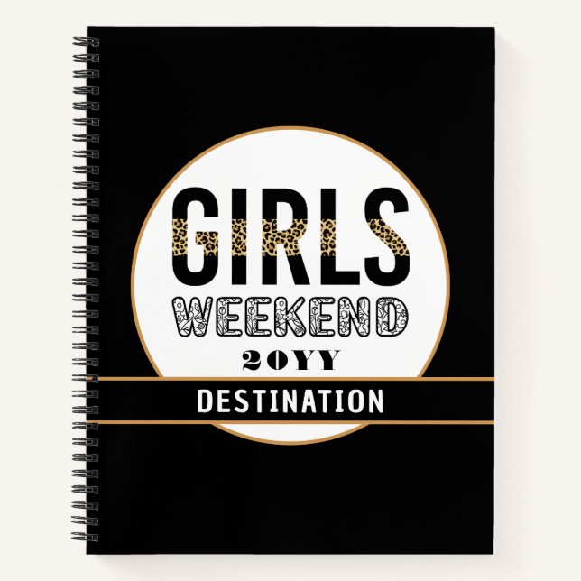 Custom Girls Weekend Girls Trip Vacation Notebook (Front)