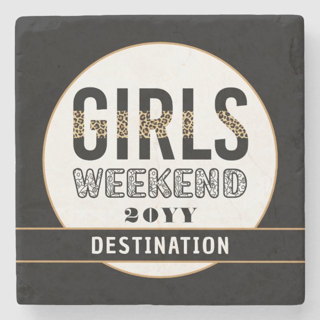 Custom Girls Weekend Girls Trip Vacation Stone Coaster (Front)