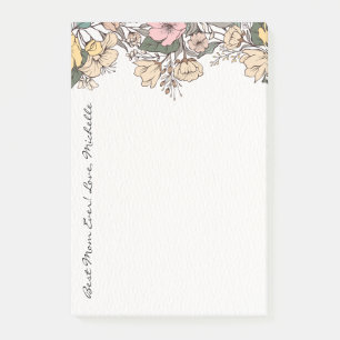 Custom Girly Floral Mother's Day Post-It Note Gift