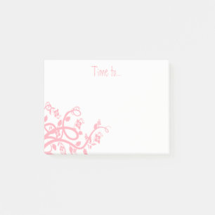 Custom Girly Flowers, Vines Leaves Corner Template Post-it Notes