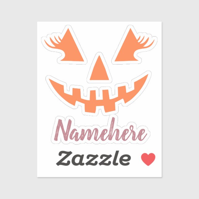 Custom Girly Jack O Lantern Pumpkin Halloween (Sheet)