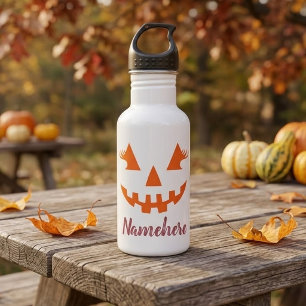 Custom Girly Jack O Lantern Pumpkin Halloween 532 Ml Water Bottle
