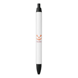 Custom Girly Jack O Lantern Pumpkin Halloween Black Ink Pen