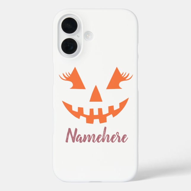 Custom Girly Jack O Lantern Pumpkin Halloween Case-Mate iPhone Case (Back)