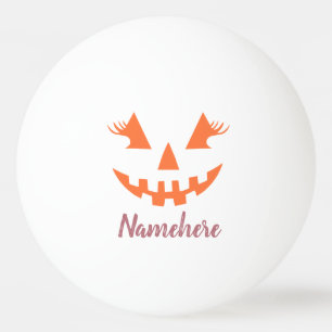 Custom Girly Jack O Lantern Pumpkin Halloween Ping Pong Ball