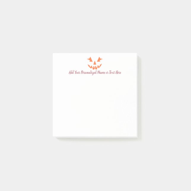 Custom Girly Jack O Lantern Pumpkin Halloween Post-it Notes (Front)