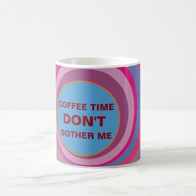 Custom girly pretty swirl circles cute clock art coffee mug (Center)