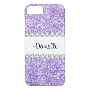 Custom Girly Purple Pastel Glitter Sparkles Case-Mate iPhone Case