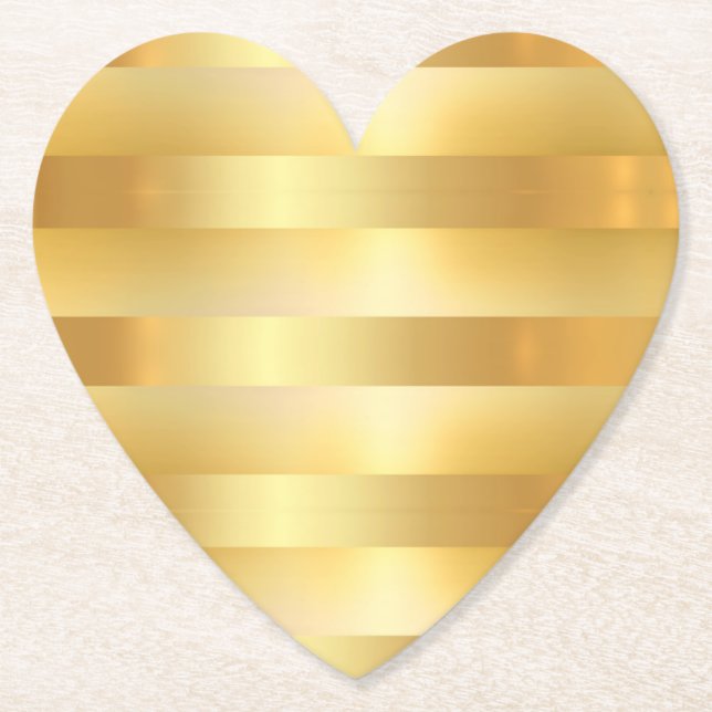 Custom Glam Faux Gold Blank Modern Template Paper Coaster (Front)