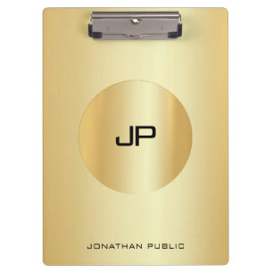 Custom Glamourous Gold Look Elegant Monogram Moder Clipboard